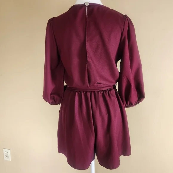 2 Hearts mock neckline sleeves 3/4 waist Belt Size Small - Picture 9 of 14